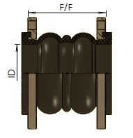 Резиновый фланцевый компенсатор эскиз